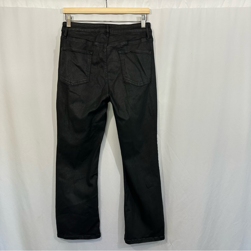 Anthropologie The Yaya Coated Kick Crop Flare Jeans in Black - Picture 6 of 12